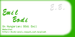 emil bodi business card