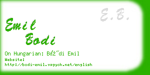 emil bodi business card